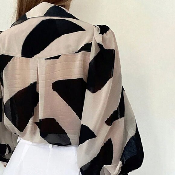 Women's Allover Print Button Front Shirt - Picture 3 of 4